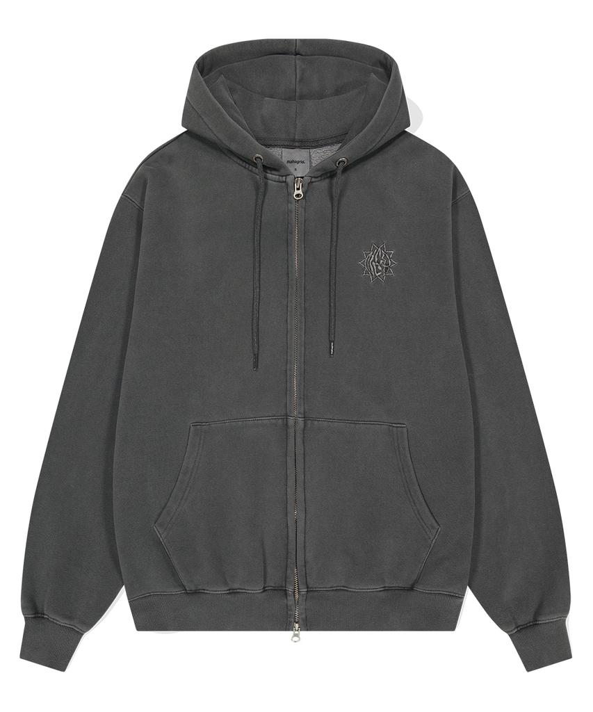 Mahagrid Sun Logo Pigment Zip Up Hoodie Charcoal(Mg2Dfmm430A)