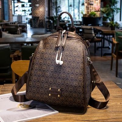 Großes Fassungsvermögen Freizeit-Reiserucksack einfacher Aufdruck Pendlerrucksack beliebte Retro-Premium-Textur Damen-Tasche