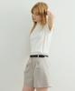 Artid Linen Half-Neck Short-Sleeve Knit_White