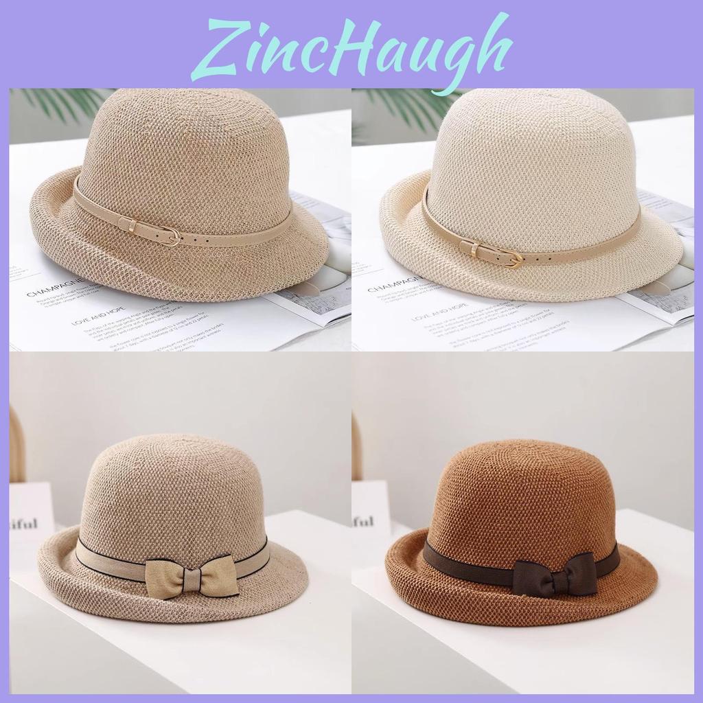 Summer Sun Hat For Women With Short Brim And Bow Knot For Outdoor Sun Protection