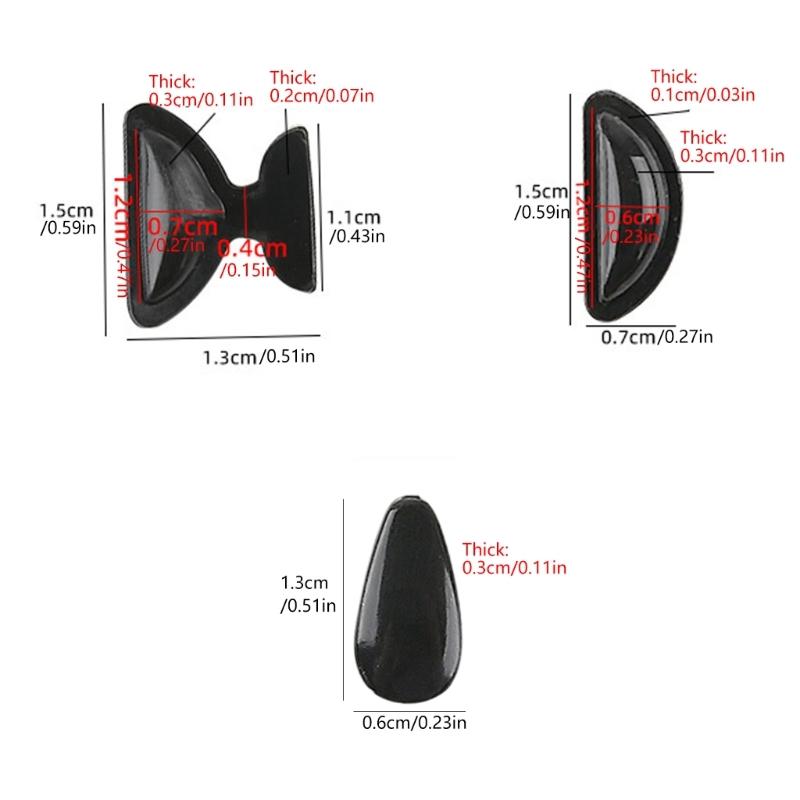 20pairs Adhesive Silicone Nose Pads with Air Cushion for Eyeglasses Nonslip Feature Universal Compatibility Comfort