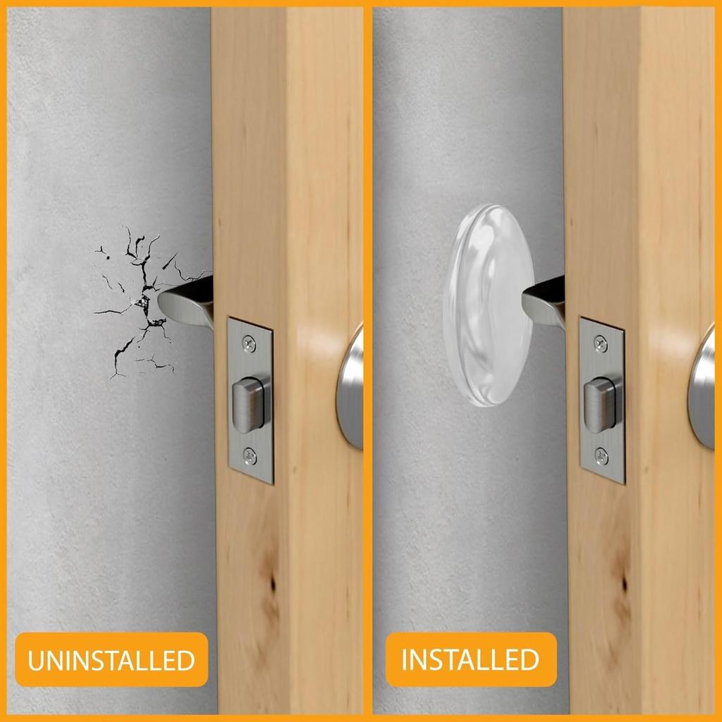 Round transparent soft silicone wall protector, self-adhesive door handle, bumper, anti-slip door plug, stop muffler