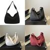 Korean Style Casual Lazy Wind Bag 2024 New Simple Large Capacity Canvas Bag Solid Color Single Shoulder Diagonal Female Bag