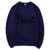 Women's Round Neck Heart Print Casual Hoodie