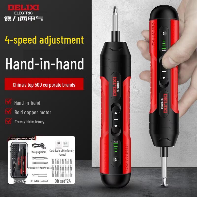 DELIXI ELECTRIC 3.6V Cordless Electric Screwdriver CN plug (adapter included)