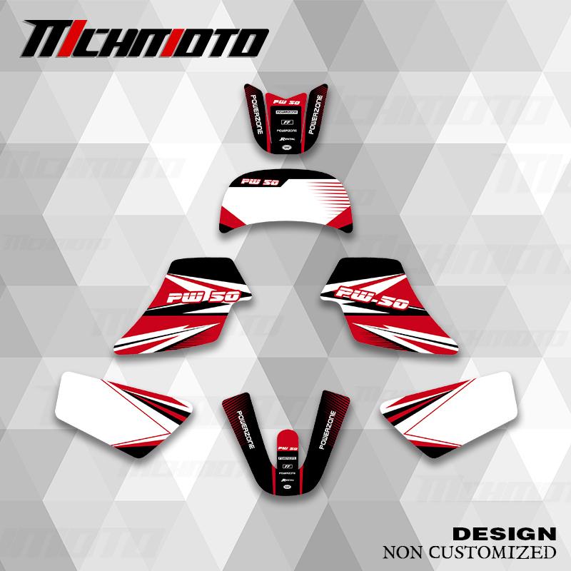 MCHMFG Kit For Yamaha PW50 PW 50 Full Set Motorcycle Graphics Background Decal Stickers Kits Pit Bike Graphics