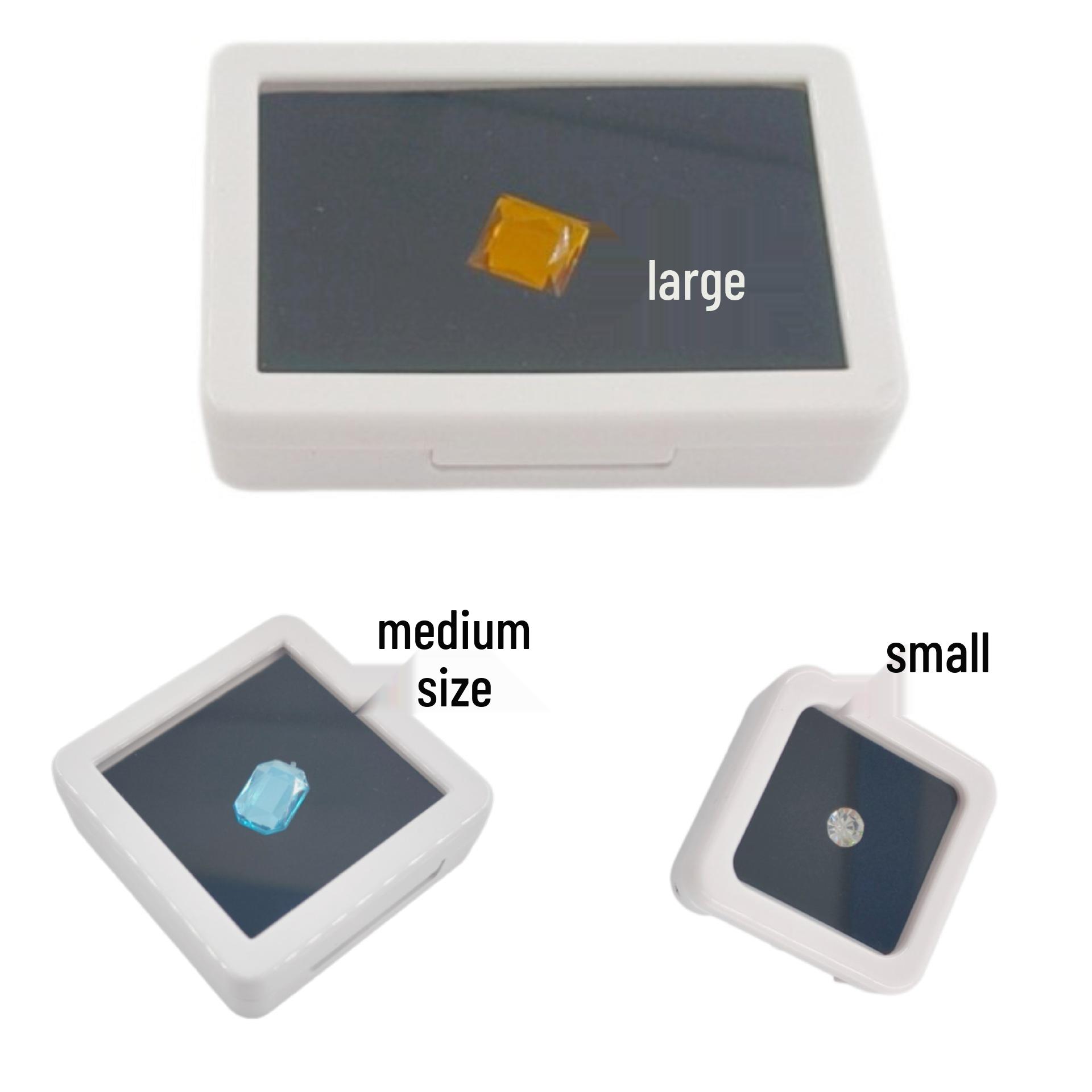 

Gemstone Storage Box: Transparent Plastic Display for Loose Diamonds and Jewelry.