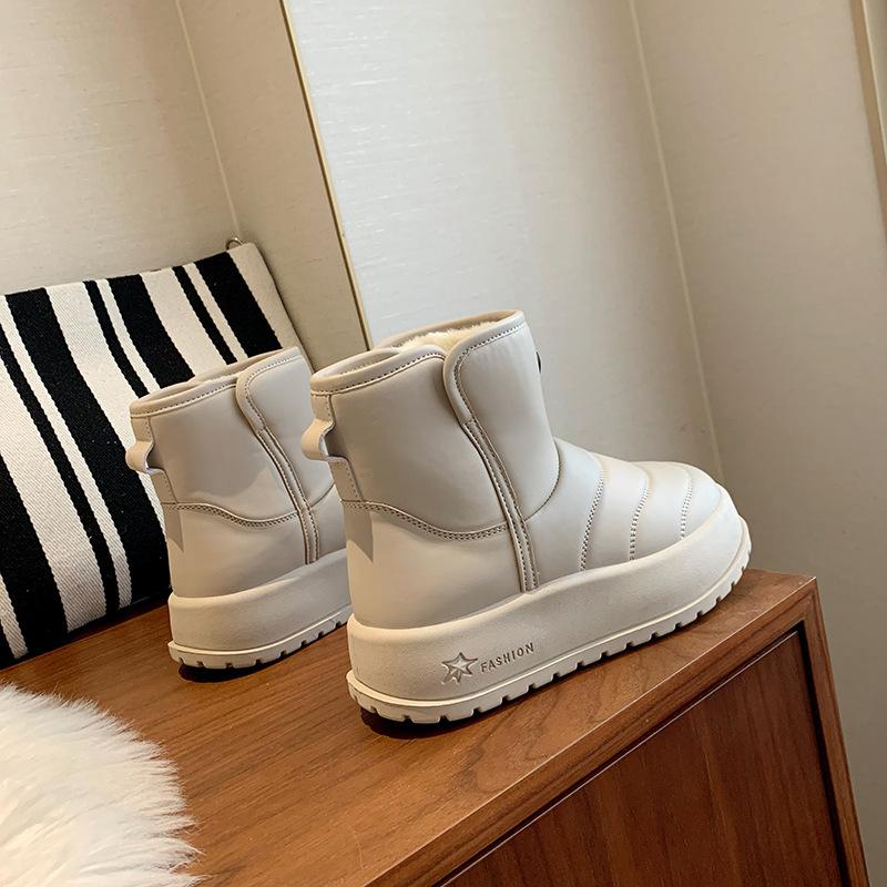 

Женские теплые зимние ботинки с толстой подошвой, с высоким противоскольжением и износостойкостью, для активного отдыха на открытом воздухе, спортивные хлопковые ботинки 40