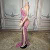 2026 Spring Arrival: Pink Sequin Mermaid Evening Gown for Banquets and Events