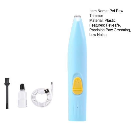 Zastřihovač psích tlapek s LED světlem Nízkohlučný zastřihovač chloupků na tlapkách koček Elektrický strojek na úpravu srsti domácích mazlíčků pro psy kočky Stříhání chloupků na tlapkách Bezpečnost