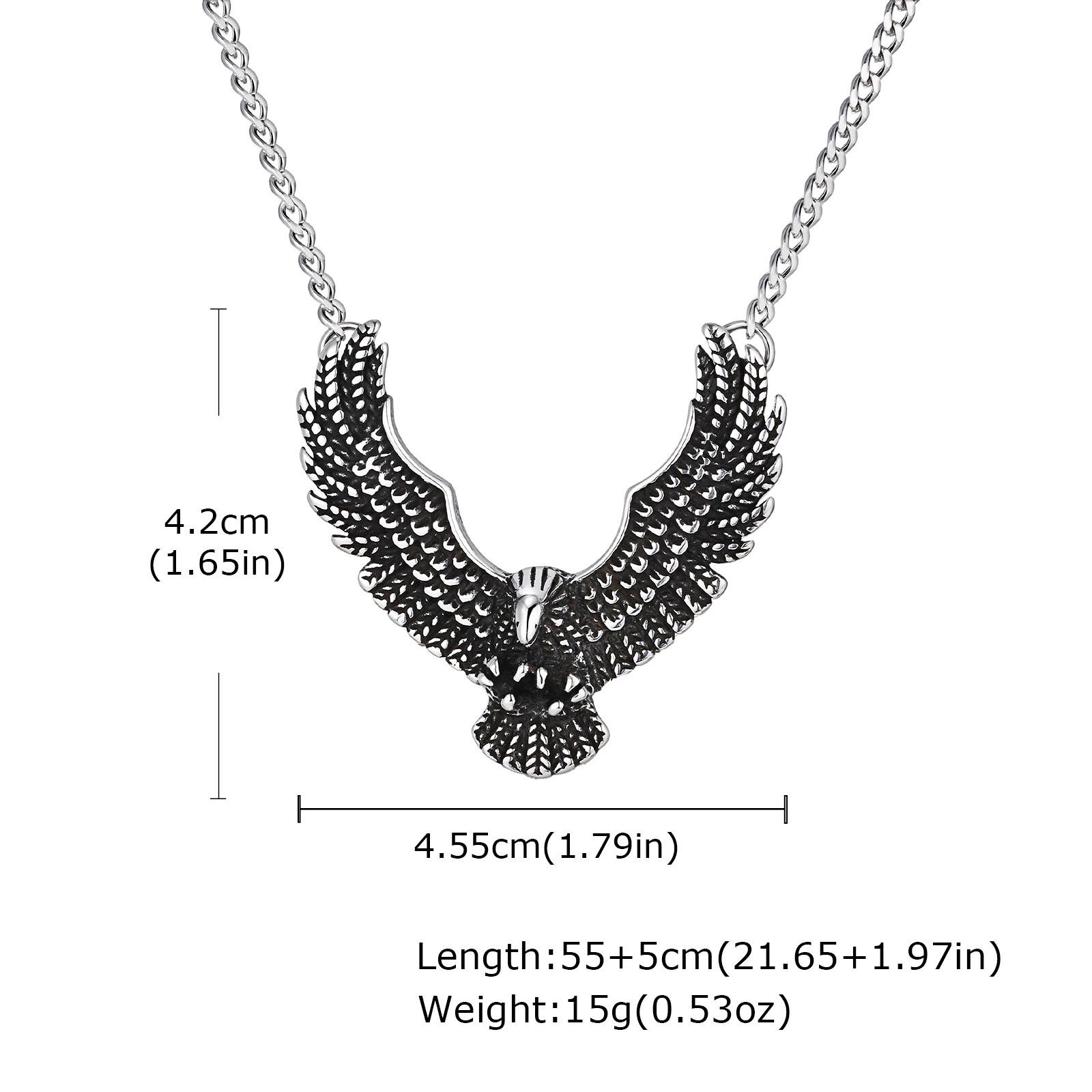 Мужское ожерелье с подвеской-орлом из нержавеющей стали - Винтажный панк-стиль PN-2242