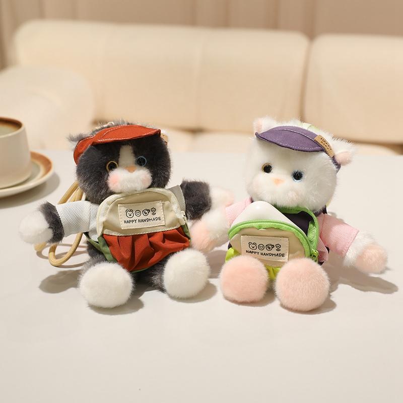 18cm Plush Cat Soft Plush Doll Pocket Design for Cat Lovers Kawaii Birthday Holiday Gift Soft Toy