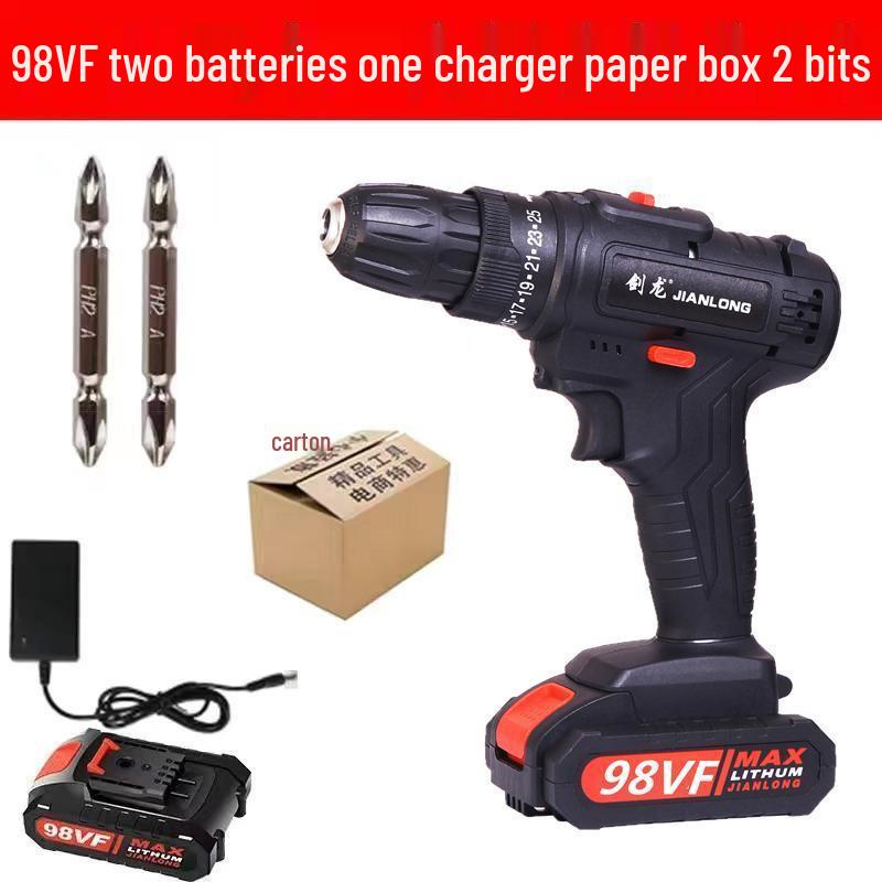 Cordless Dual-Speed Lithium Battery Electric Drill & Screwdriver for Household Use