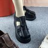 2025 Ladies Shoes Buckle Strap Women's Sandals Cover Heel Casual Sandals Women New Best Seller Solid Closed Toe Sandals