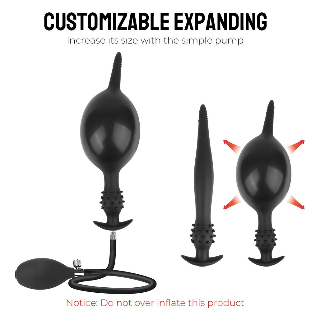 Langer Analdilatator Riesiger Analplug Dildopumpe Aufblasbare Lieferungen für Erwachsene Butt Plug Sexspielzeug für Frauen/Männer Masturbieren