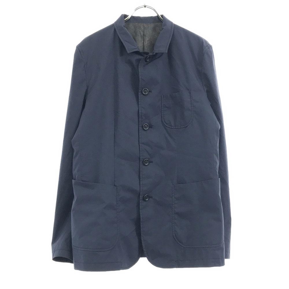 nano universe Notched Jacket L Navy Reverse Paisley Men's Used