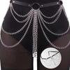 Multilayered Trendy Waist Band Slimming Cummerbands Tassel Pendant Waistband Metal Chain Belt