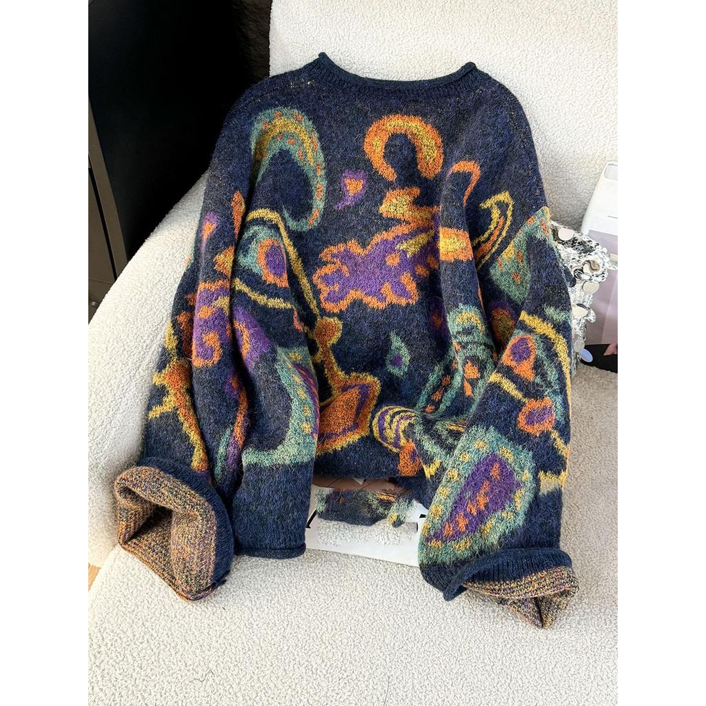 Sweater Cardigan for Women Winter Thickened Metal le Retro Fashionable Embroidery Soft Glutinous Lazy Knitted Jacket