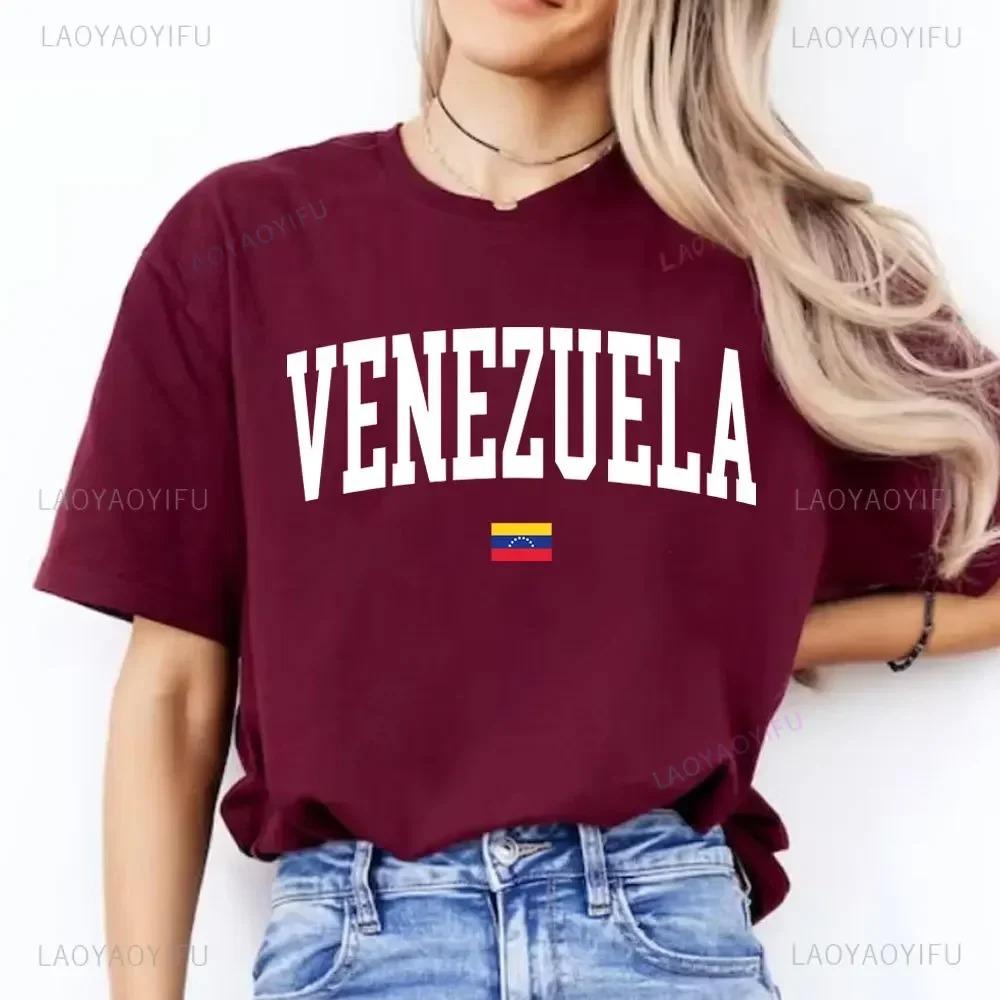 

Venezuela Women T-Shirt Proud Venezuelan Venezuela Flag Unisex Streetwear High Quality Crew Neck Tshirt Short Sleeve Tops M