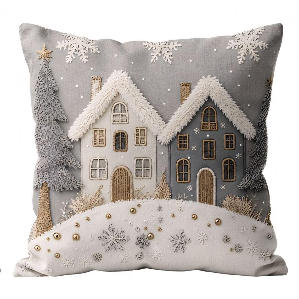 Soft Throw Cushion Case Tree Xmas Pillowslip Home Decor Snowman Pillow Cover Bedroom