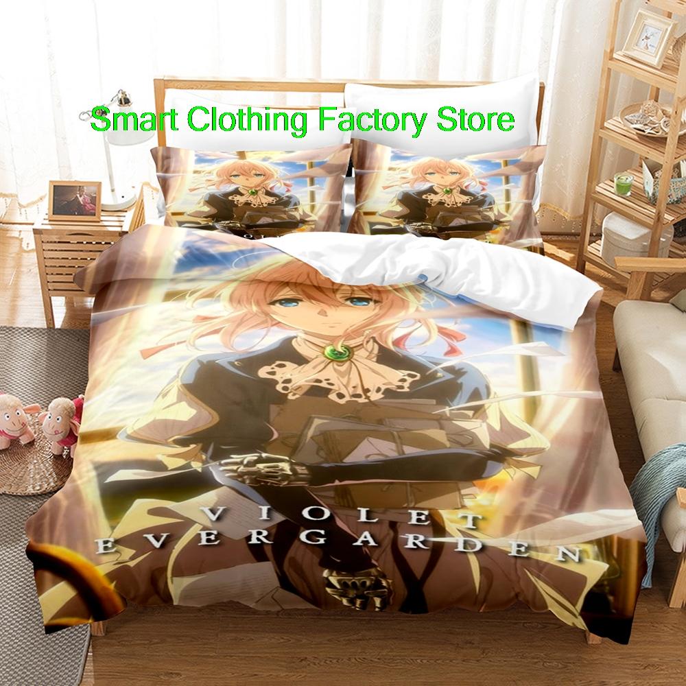 Comforter Single Twin Full Queen King Size Bed Set Teenagers Bedroom s Fashion Bed Violet Evergarden Bedding Set