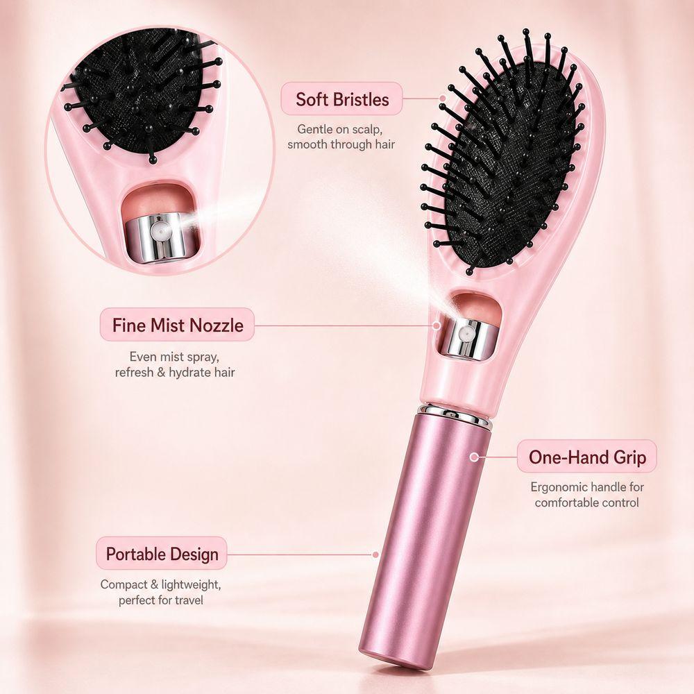 Anti-Static Spray Hair Brush Fine Mist Massage Hair Brush New Spray Massage Comb Daily Hair Care