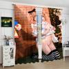 Pure and Innocent Girl Printed Curtains, Pole Bag Curtains, Bedroom and Living Room, Home Decoration, Room Decoration