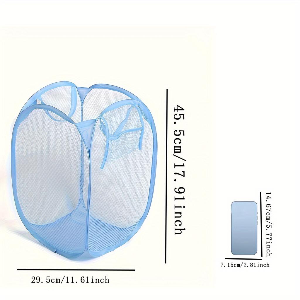 1 Stück Faltbarer Wäschekorb Organizer für Schmutzwäsche Badezimmer Kleidung Netz Aufbewahrungstasche Haushalt Wandhängender Korb Rahmen