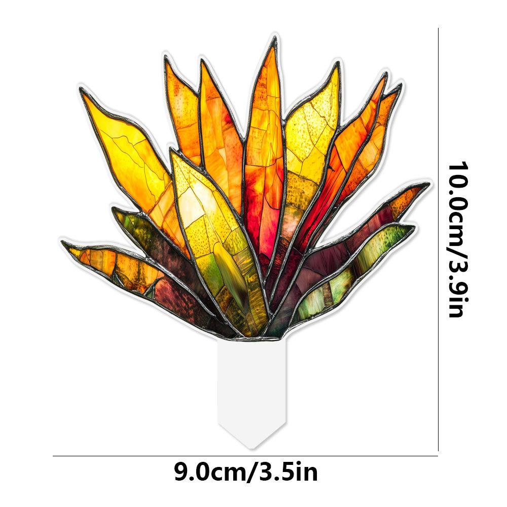 Plant Stained Glass Mushroom Cactus Glass Decor Flower Suncatcher Desk Windowsill Shelf Decor Plant Lover Gifts for Mom Teacher