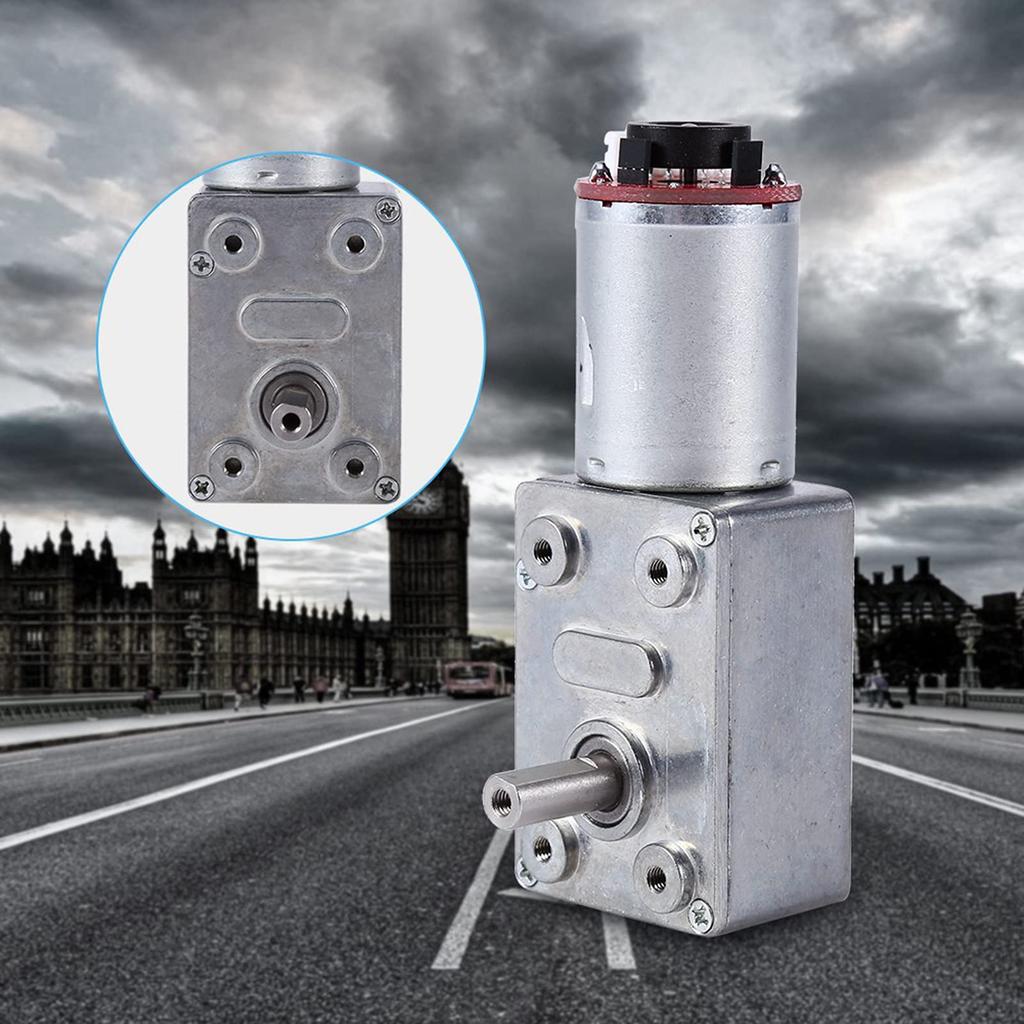 Walfront DC Worm Gear Motor 12V High Torque Reduction Gearbox with Encoder, Self-Locking, 6mm Output Shaft, 40RPM, Walfront Z6K1CO4W2A-04