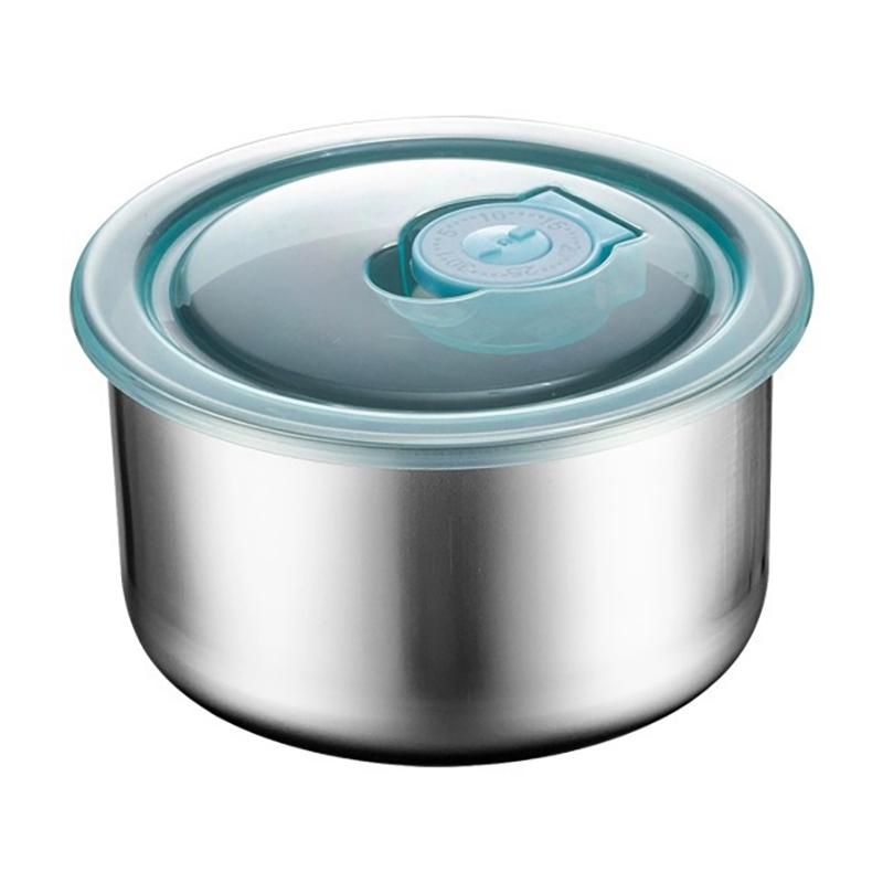 

Коробка для хранения продуктов из нержавеющей стали, поднос для сервировки, круглая миска с крышкой, домашний кухонный органайзер, нержавеющий пищевой контейнер