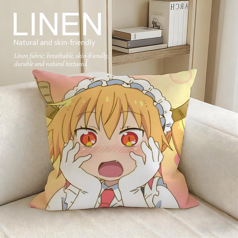 Fantasy Miss Kobayashis Dragon Maid Cushion Cover Pillowcase Set Pcs x x Breathable Washable Sofa Cushion Cover
