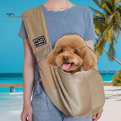 Hundetragetasche für kleine Hunde und Katzen, freihändige Tragetasche für Haustiere, sicheres, atmungsaktives Netzgewebe, Reisetasche für Welpen mit Tasche