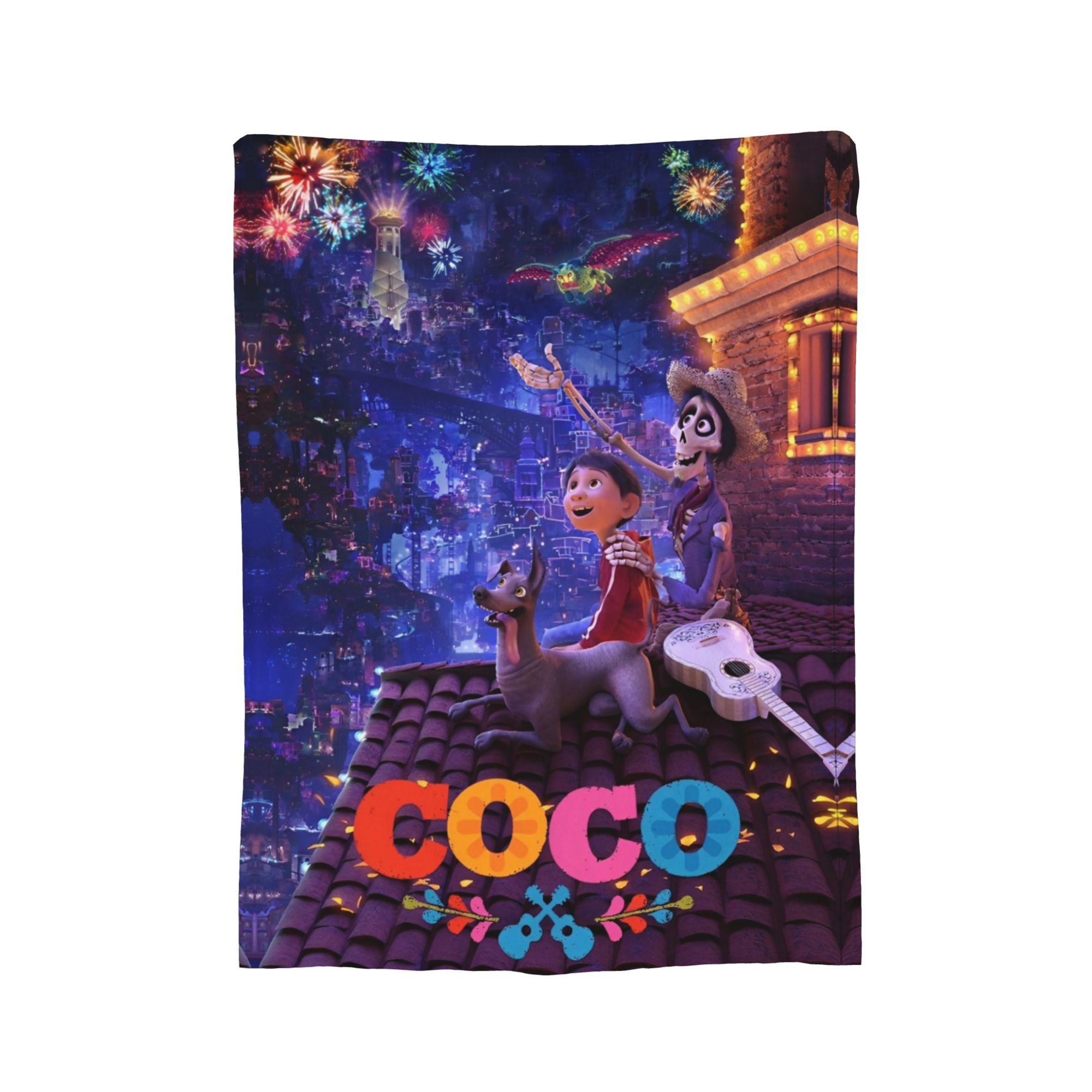 

Cartoon Coco Day of The Dead blanket Coral Fleece Plush Decoration Breathable Warm Throw blanket for Bedding Car Rug Piece 75x90cm