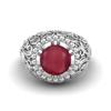 4.5 CT Round Shape Ruby 925 Sterling Silver Solitaire Women Cocktail Wedding Ring