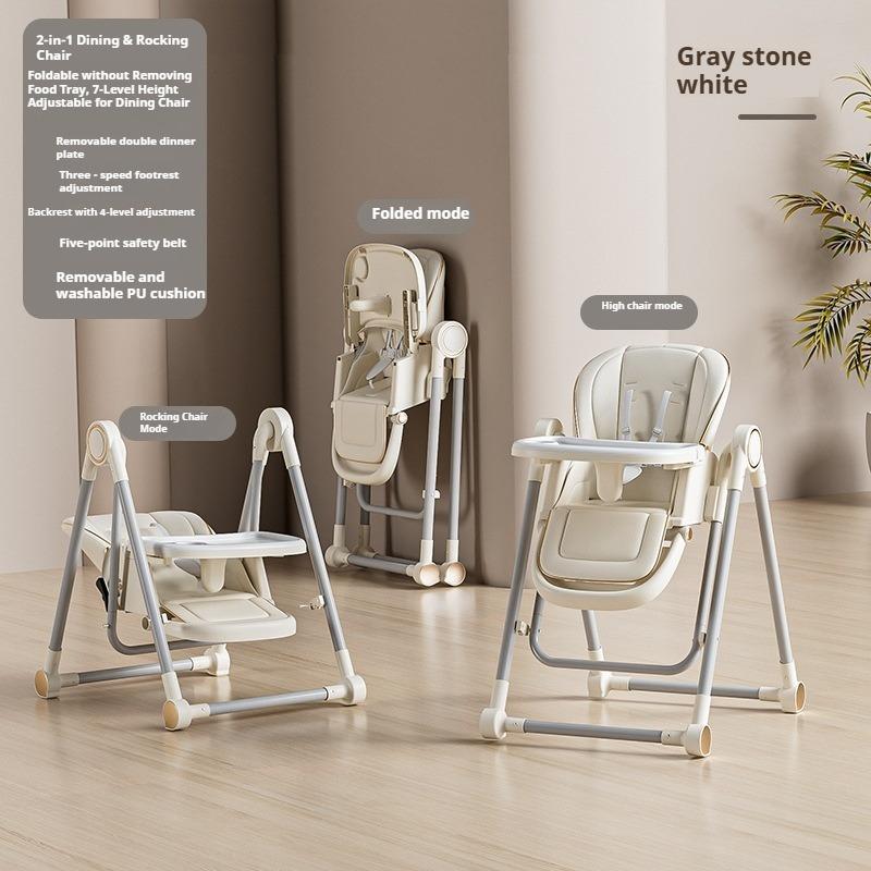 Baby dining chair foldable baby children's dining table two-in-one multi-functional rocking chair
