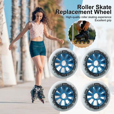 4 Pack Inline Skate Wheels 90/100/110mm Skate Replacement Wheels with Bearings Indoor Outdoor Roller Skate Wheels