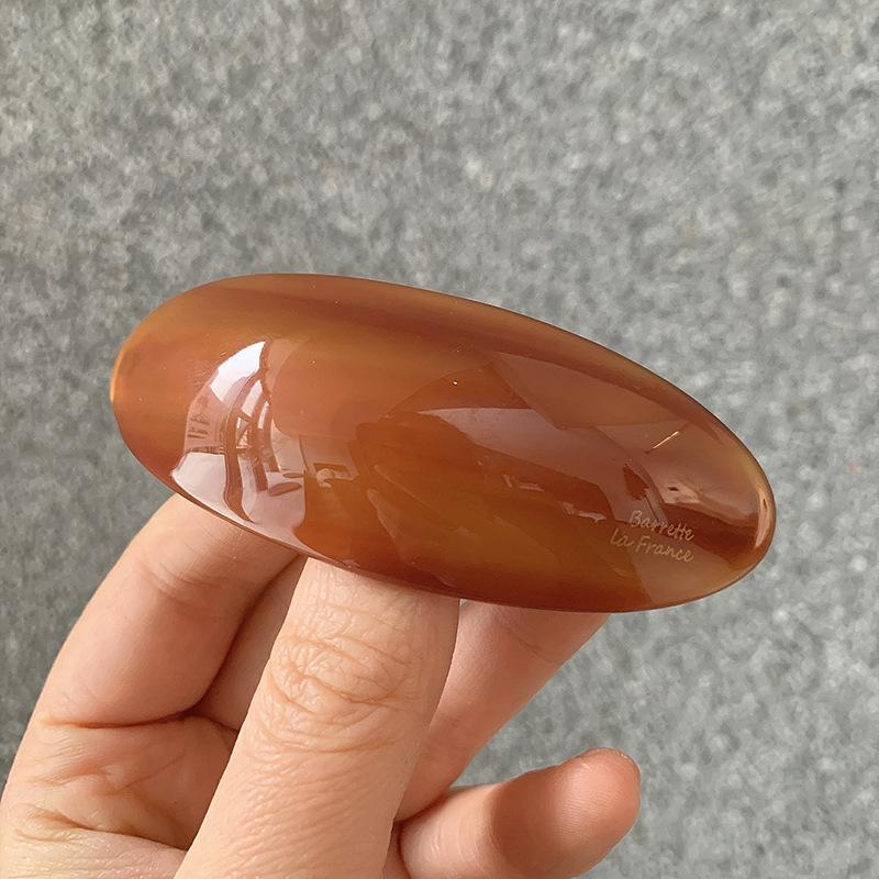 *Korean Vintage Acetate Ponytail Hair Clips French Clip Large Size Oval Geometric Hairpin For Women Girls Headwear Accessories