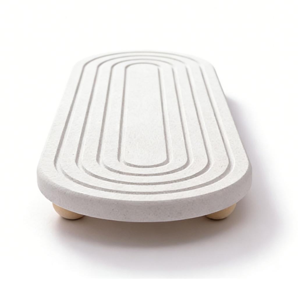 Water Absorbing Stone Tray Quick Drying Anti Slip Minimalist Diatomite Sink Tray for Kitchen Bathroom 30x10cm