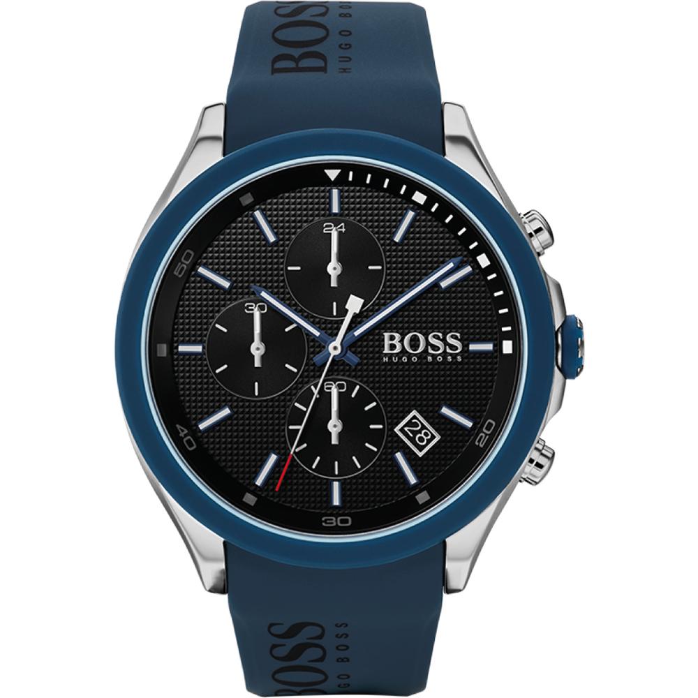 BOSS Velocity Black Dial Blue Silicone/Rubber Men s Quartz Watch 1513717 чёрный