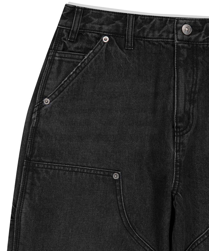 MAHAGRID Double Knee Denim Pant Black(Mg2Efmd112A)