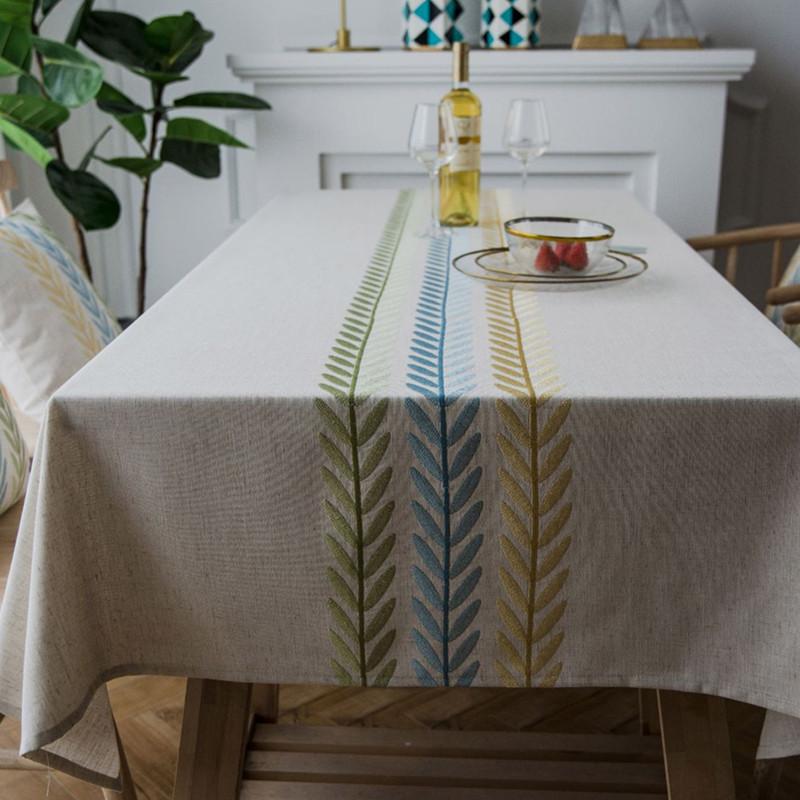 Proud Rose New Nordic Linen Diamond-shaped Geometric Embroidered Waterproof Tablecloth Square Towel Cloth