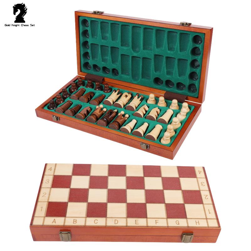 

Портативный складной шахматный набор 13 дюймов - Искусно изготовленные деревянные фигуры, идеально подходит для взрослых и начинающих