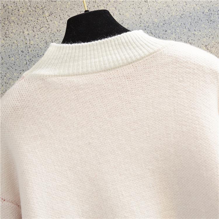 Herbst und Winter Damenpullover Weihnachten Neujahr Elch Rundhalspullover Lose Fauler Wind Vielseitiger Pullover Strickpullover