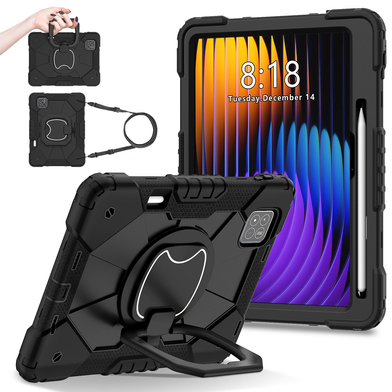 

Для Xiaomi Pad 7 Pro/Pad 7 Чохол Силікон+ПК Підставка Чохол для планшета Black/Black