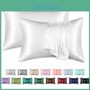 Color Faux Summer Solid Silk Pillowcase Soft Smooth Bedding Pillow Cover