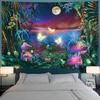 Arazzo Fantasy Forest con luce nera, arazzo estetico Moon, arazzo farfalla reattivo UV, arazzo Galaxy Space, da appendere alla parete per camera da letto e soggiorno