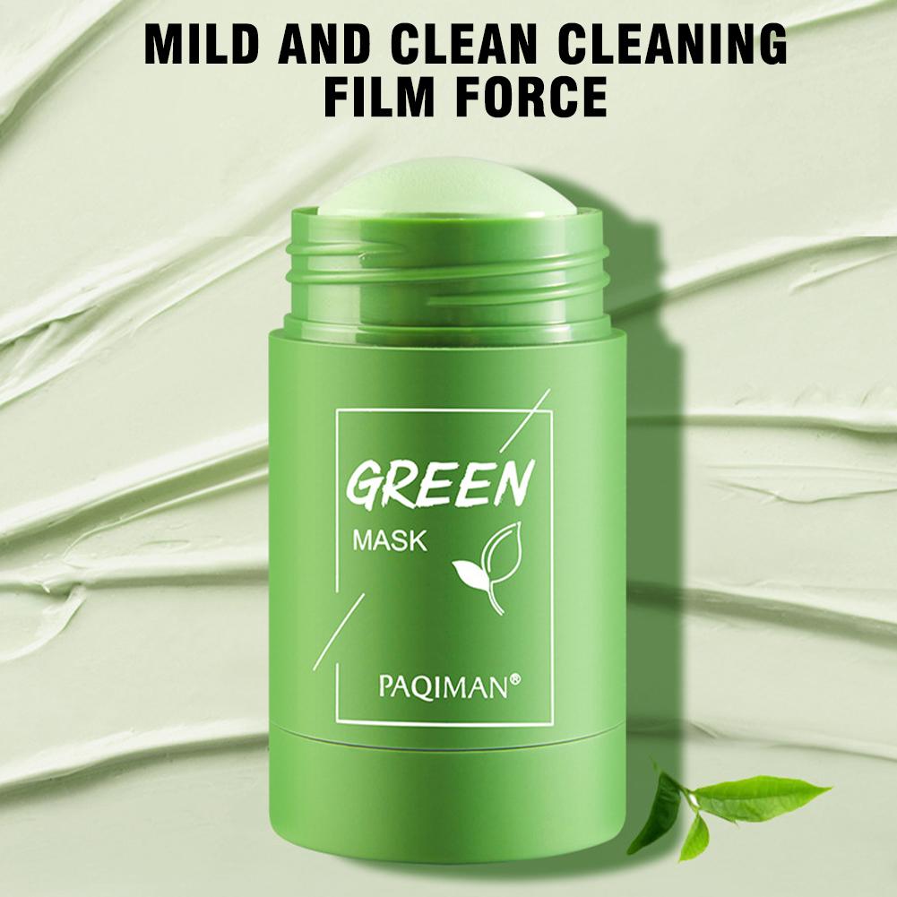 Solid Green Tea Cleaning Facial Mask, Deep Clean Pores, Not Tight, Portable Moisturizing Oil Control Skin Care Good