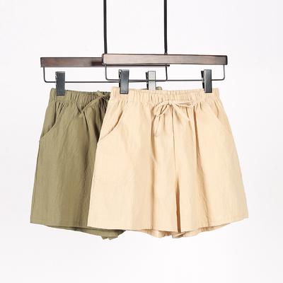 Summer Women Fashion Cotton Linen Shorts Loose Comfy Wide Leg Short Pants
