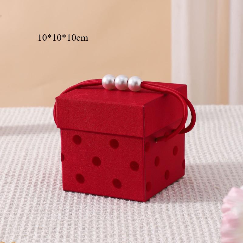 Valentine's Day Gift Box French Wave Dot Handheld Gift Boxes Rectangular Circular Empty Boxes Silk Candy Box Gift Box